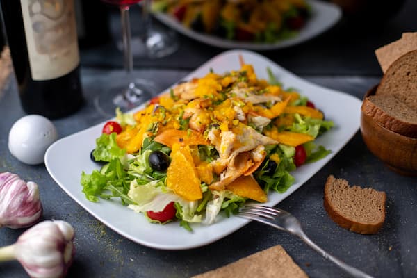Paradise crunch salad with nuts and greens